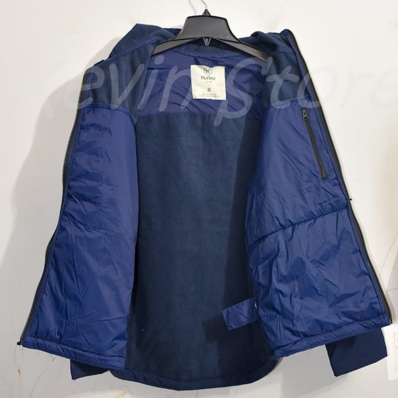 Blue NWT Hurley Men's Wind Resistant 3 Layer Fabric Jacket - Picture 4 of 7